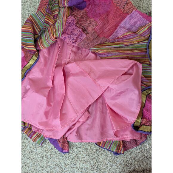 Anu by Natural Maxi Skirt 100% Cotton Rainbow Elastic Waist Boho Gypsy Small - Picture 9 of 12